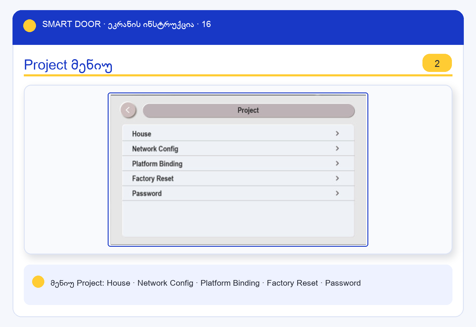 ui_project — Smart Door ეკრანის ინსტრუქცია